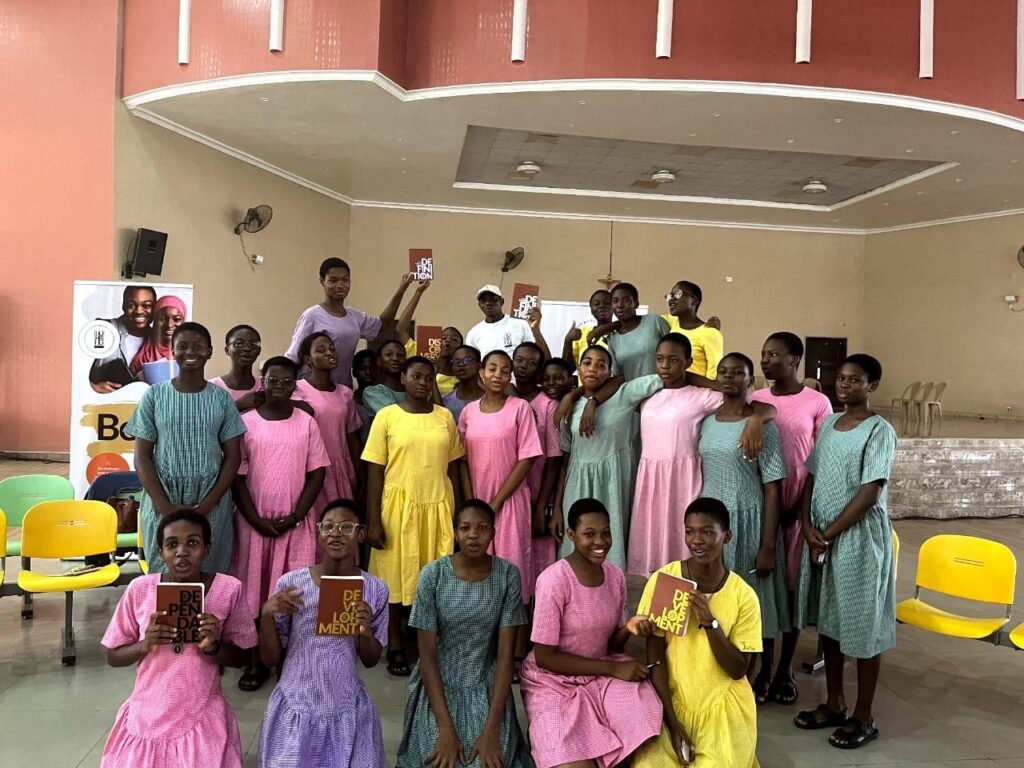 Femi Ogunleye (Founder, The HUBU Team) with Senior Students of LGSSA