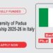 University of Padua Scholarships 2025-26 (Italy) – Application Guide