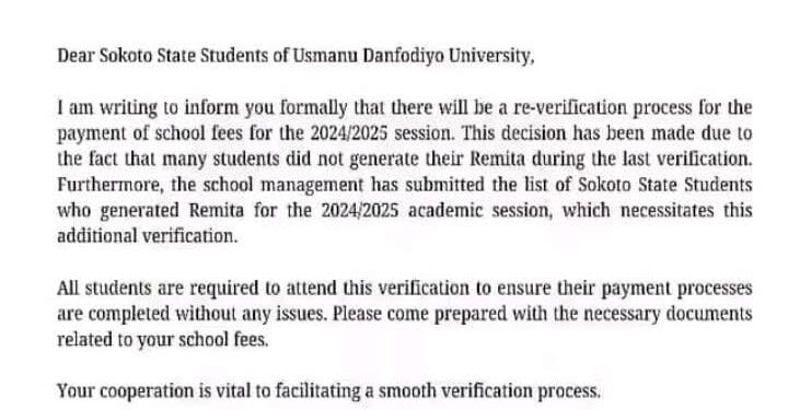 Sokoto State Government to Conduct Fresh Verification Exercise For Indigenous Students