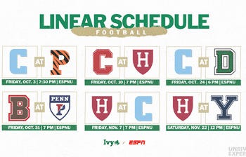 Six Ivy League Football Showdowns to Air Nationally on ESPNU in 2025, Including Clashes Between 2024 Co-Champions