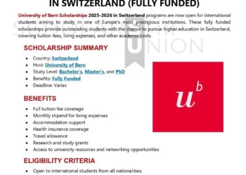 Apply: University of Bern Scholarships 2025-2026