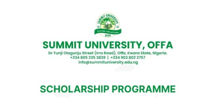 Apply : 2025/26 Summit University Scholarship | Fully Funded for Nigerian Students