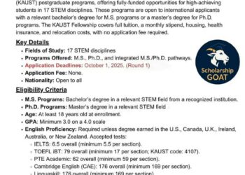 Applications open for M.S., Ph.D. at King Abdullah University of Science and Technology (KAUST)