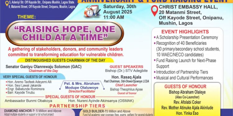 PAO Foundation, Abraham Seeds College Unveil Scholarship for 40 Underprivileged Children Tomorrow