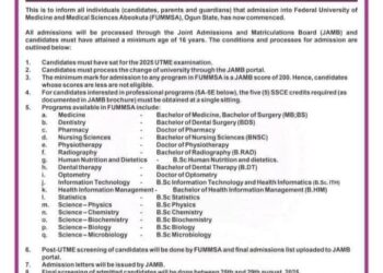 FUMMSA 2025 ADMISSION UPDATE