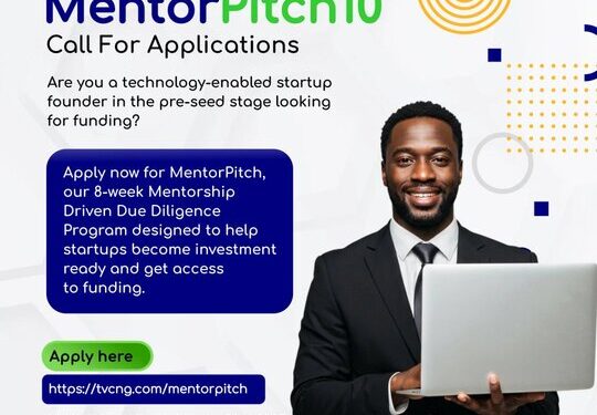 Apply: TVC Labs MentorPitch 10 Program for Early-Stage Startups (Nigeria)