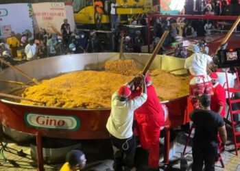Breaking: Hilda Baci Completes Attempt at World’s Largest Pot Of Jollof Rice, Awaits Guinness Decision