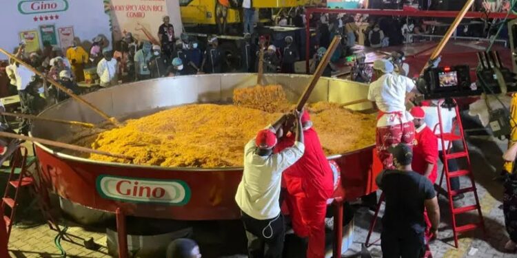 Breaking: Hilda Baci Completes Attempt at World’s Largest Pot Of Jollof Rice, Awaits Guinness Decision