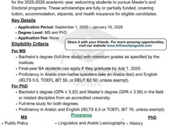 Doha Institute for Graduate Studies Scholarships 2025-2026