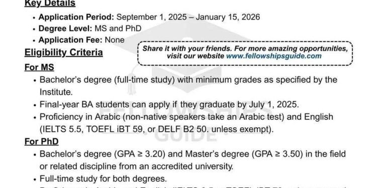 Doha Institute for Graduate Studies Scholarships 2025-2026