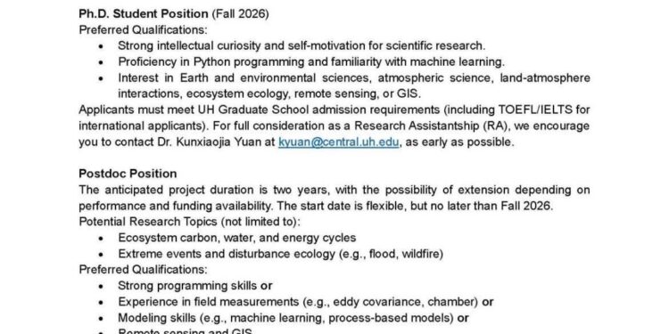 Apply: Fully funded PHD at the University of Houston