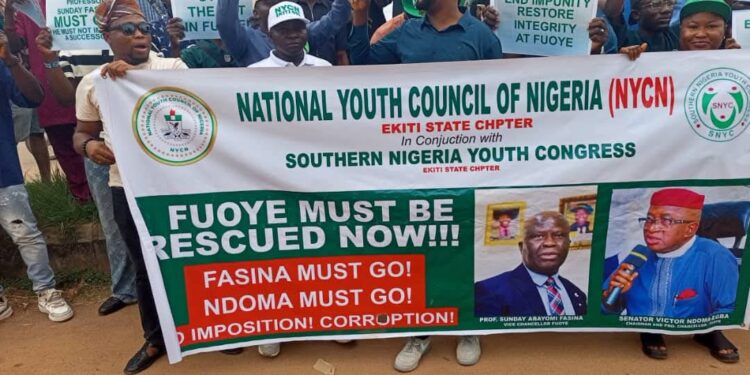 Just In: Despite Warning, NYCN Leads Protest In FUOYE