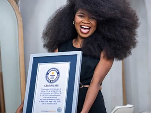 World’s Largest Afro: Jessica Martinez Sets New Guinness Record at 190cm