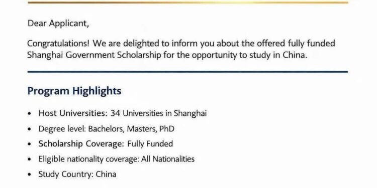Shanghai Jiaotong University Scholarship 2026 in China🇨🇳 (Fully Funded)