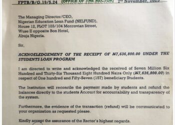 Federal Polytechnic Bauchi Confirms Receipt of N7.6m NELFUND Student Loan for 157 Students