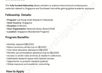 6 months Fully Funded Fellowship in Singapore