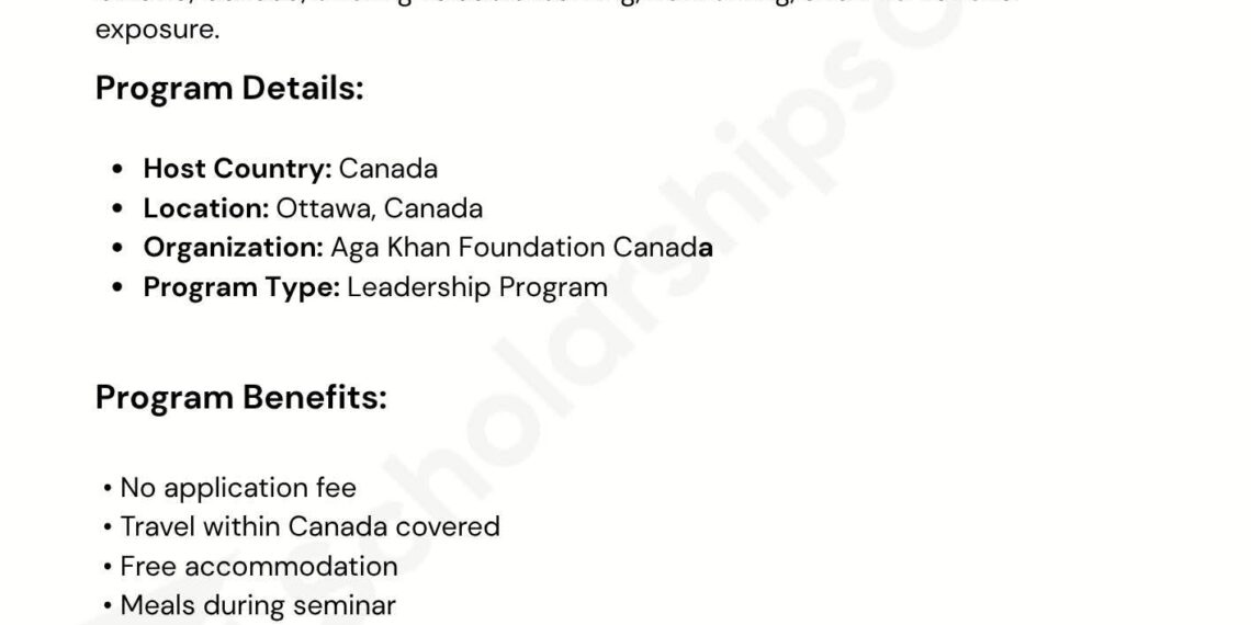Apply: Funded Leadership Program in Canada