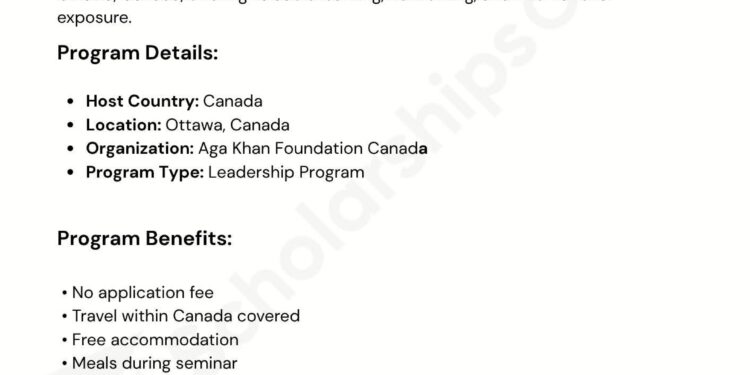 Apply: Funded Leadership Program in Canada