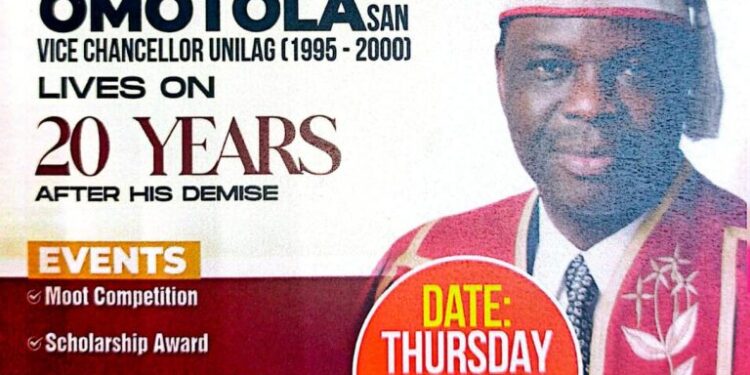 UNILAG Law Faculty Marks 20 Years Since Prof. Omotola’s Passing