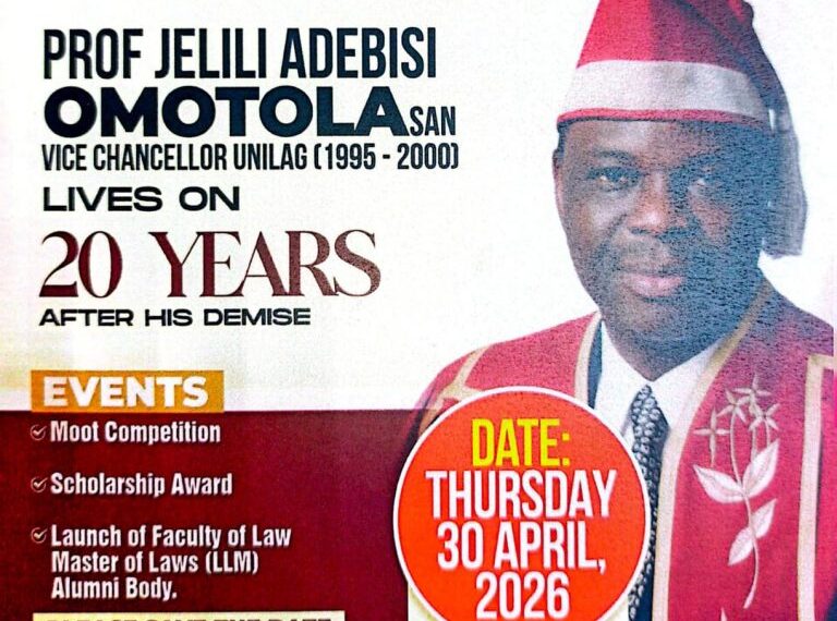 UNILAG Law Faculty Marks 20 Years Since Prof. Omotola’s Passing