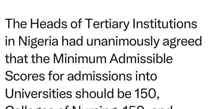 150 Cut-Off Mark and the Future of Higher Education in Nigeria