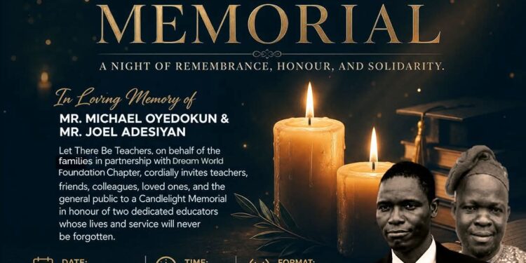Let There Be Teachers, Dream World Foundation to Hold Nationwide Candlelight Memorial for Two Educators