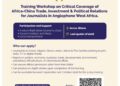 Africa-China Relations Training Workshop for Journalists in West Africa (Fully Funded)