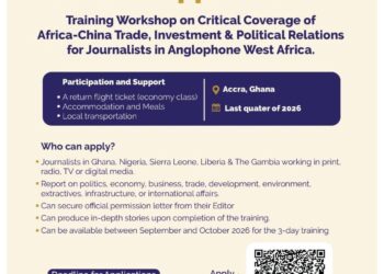 Africa-China Relations Training Workshop for Journalists in West Africa (Fully Funded)