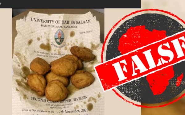 Fact Check: In Tanzania Viral Image Does Not Show University of Dar es Salaam Degree Certificate Used to Wrap Snacks
