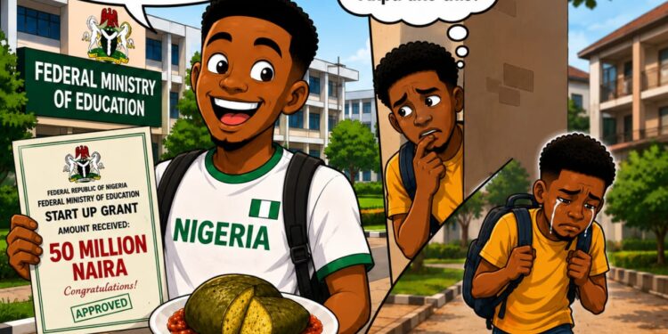 EduTimes Africa Toon Story: Big Grant, Bigger Akpu Hunger