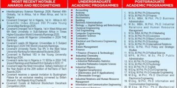 Covenant University Opens JAMB Portal for Newly Approved Programmes