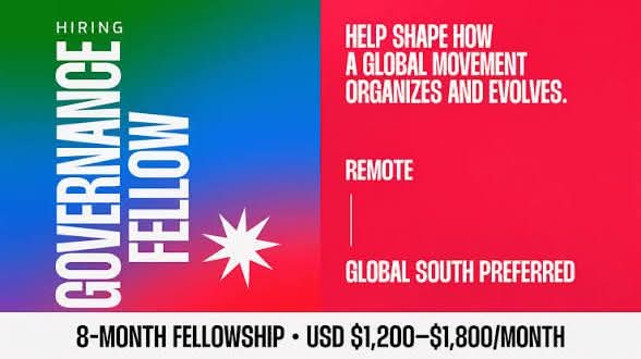 FELLOWSHIP APPLICATION: Governance Fellow (Remote) – Global Artivism